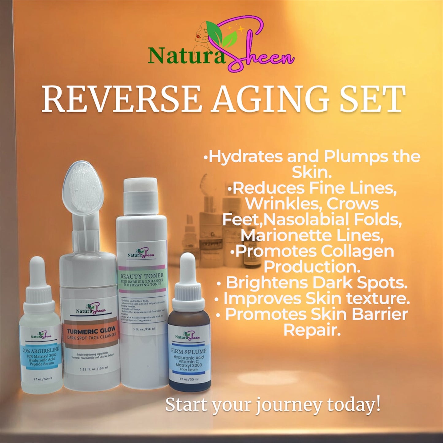 REVERSE AGING SET – Tighten, Firm, Lift & Build Collagen for Skin That Looks Years Younger