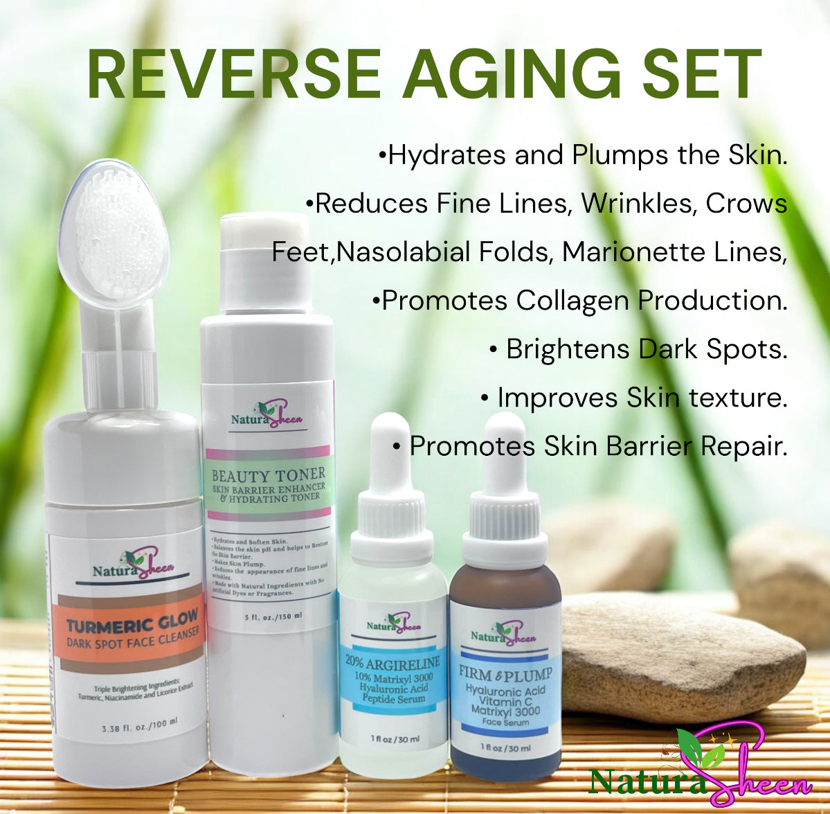REVERSE AGING SET – Tighten, Firm, Lift & Build Collagen for Skin That Looks Years Younger