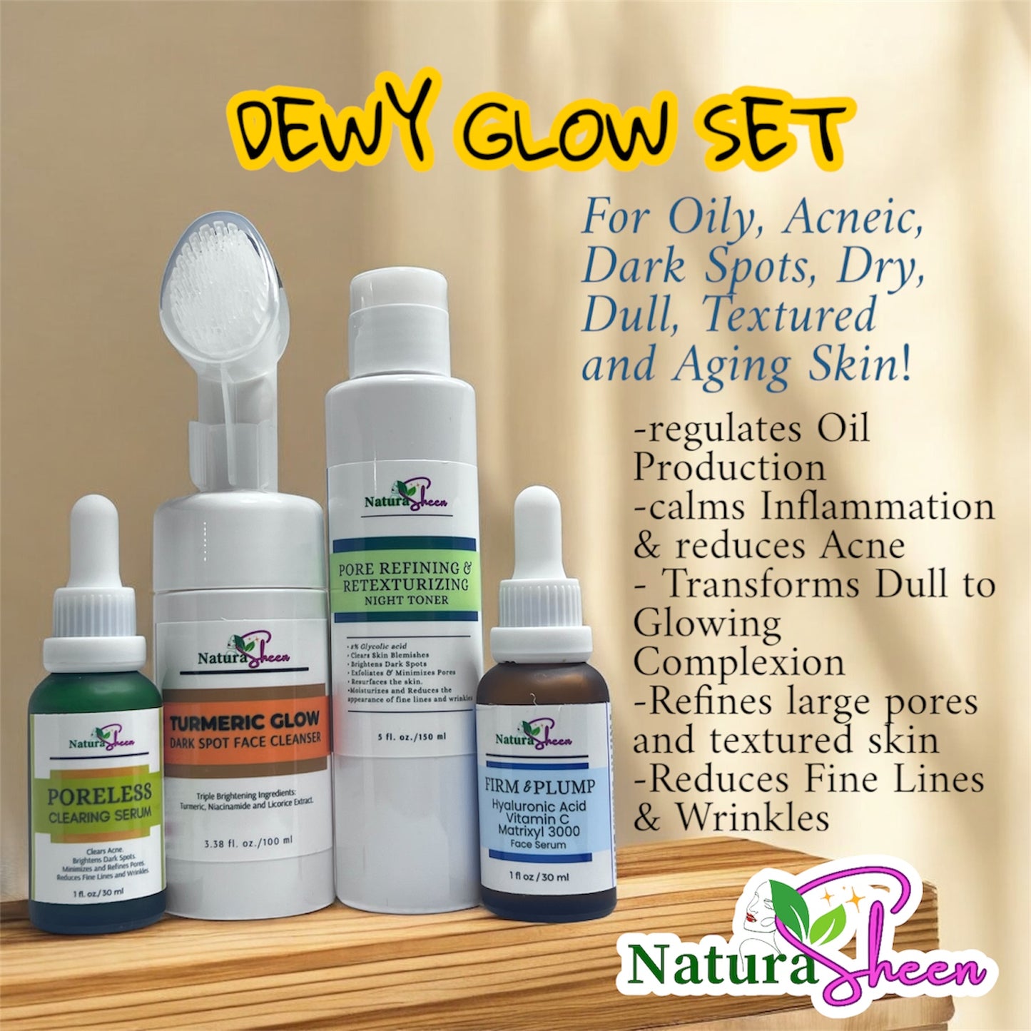 DAILY GLOW ESSENTIALS. NATURASHEEN 3 Step Skin Care - From Dull to Glowing Skin!