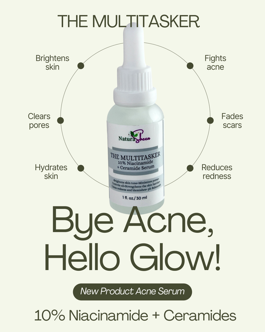 THE MULTITASKER 10% Niacinamide + Ceramide Serum.  Brighten hyperpigmentation, helps clear acne, Pore Minimizer, reduces redness or rosacea, reduces fine lines