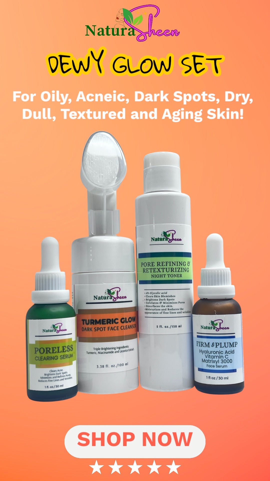 DAILY GLOW ESSENTIALS. NATURASHEEN 3 Step Skin Care - From Dull to Glowing Skin!