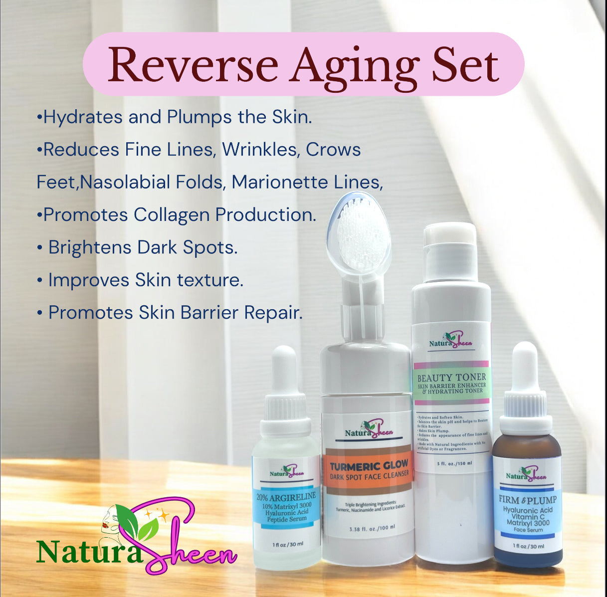 REVERSE AGING SET – Tighten, Firm, Lift & Build Collagen for Skin That Looks Years Younger