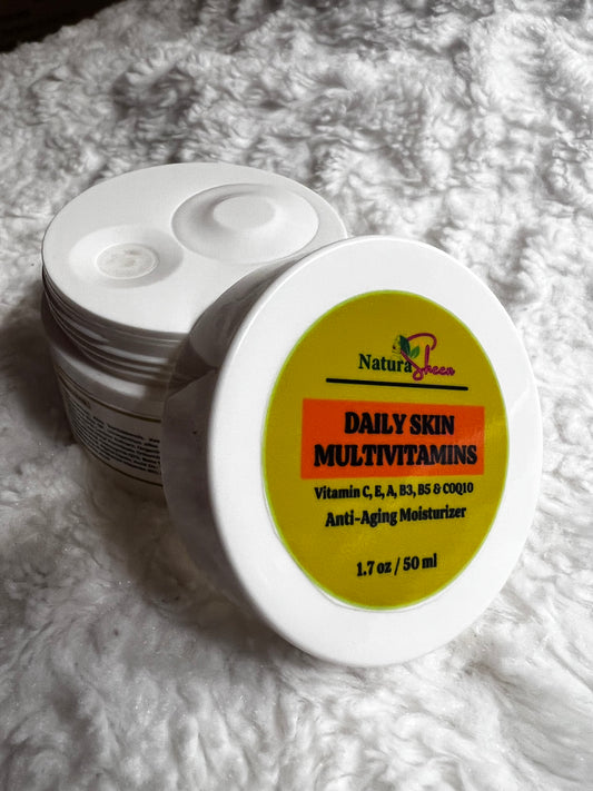Daily Skin Multivitamins Anti-Aging Moisturizer. VITAMIN C, E, A, B3, B5, COQ10