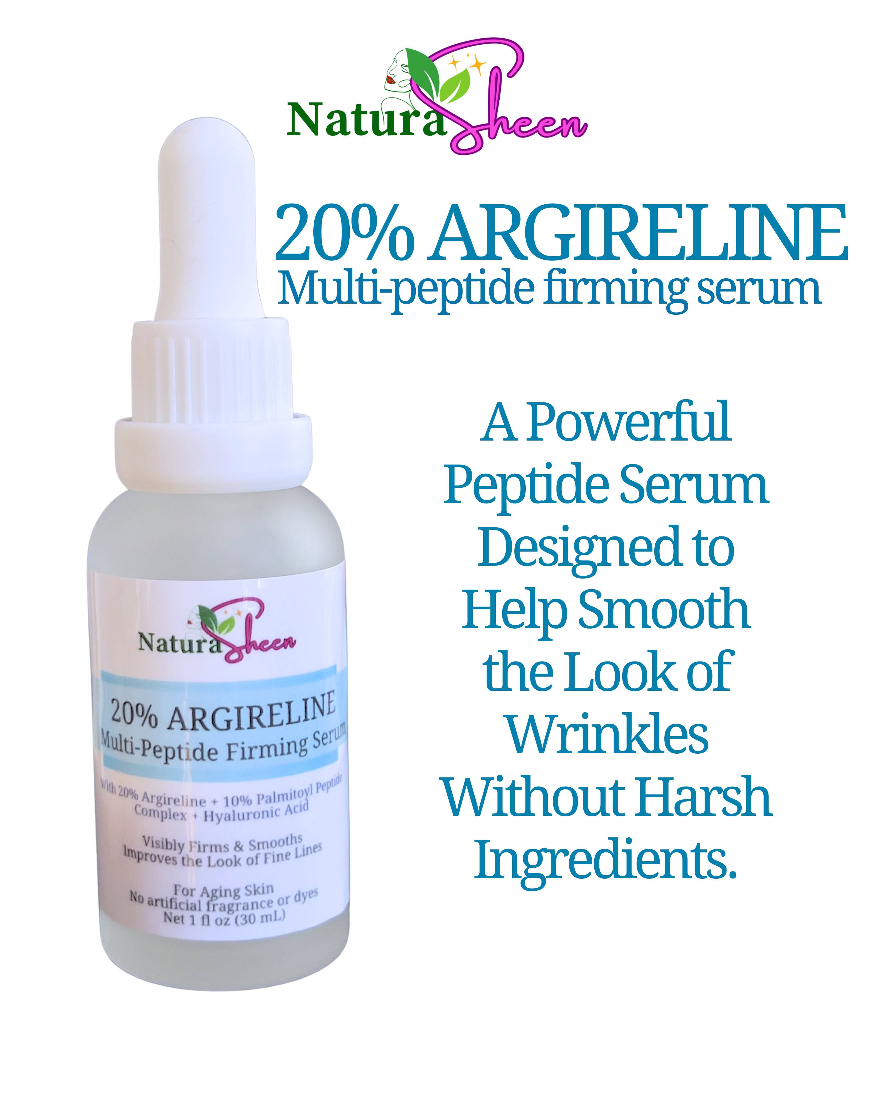 20% Argireline + MultiPeptide Firming Serum – NaturaSheen Skin Care