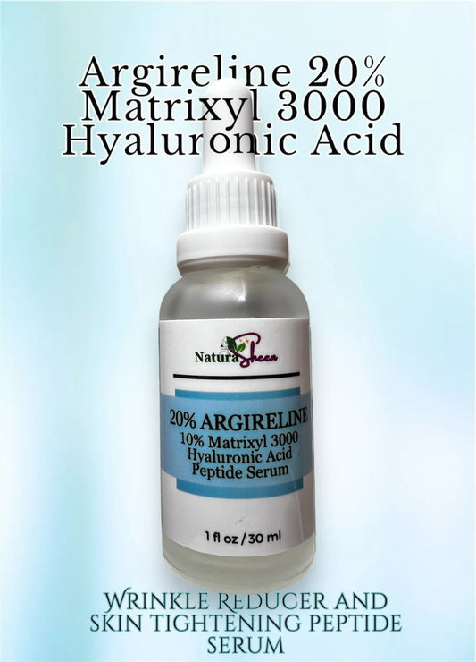 20% Argireline+ Matrixyl 3000 + Hyaluronic Acid. WRINKLE REDUCER AND SKIN TIGHTENING PEPTIDE SERUM