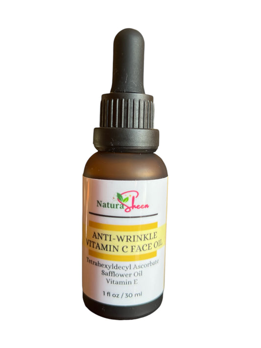 Anti-Wrinkle Vitamin C Face Oil. Tetrahexyldecyl Ascorbate THDA Vitamin C Face Oil with Vitamin E, Safflower Oil, and Licorice Extract. Fragrance Free. No preservatives or artificial dyes. Brightening Radiant Hydrate Moisturize