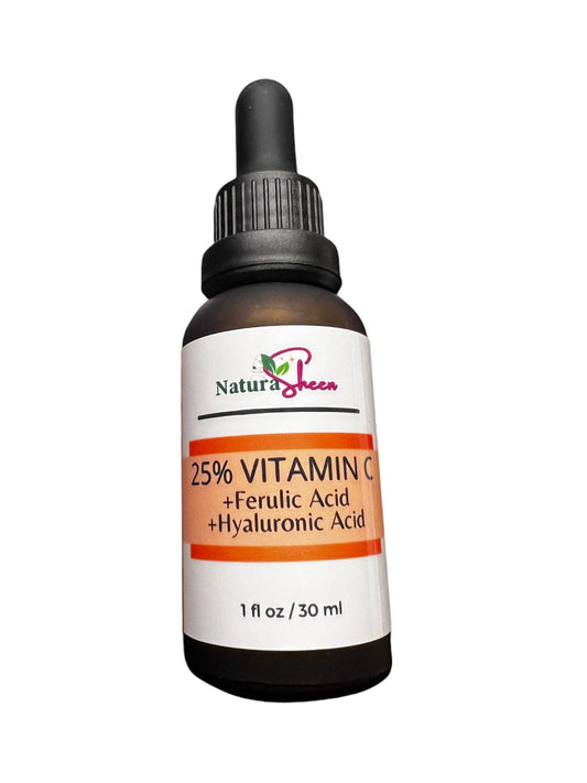 Vitamin C 25% Serum. L-Ascorbic Acid 25%. Ferulic Acid. Hyaluronic Acid. Brightening. Radiance Serum 30ml