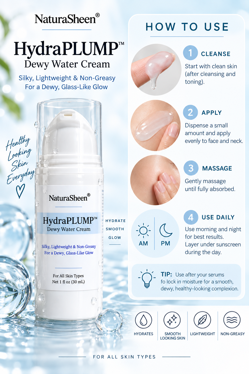 HydraPLUMP™ Dewy Water Cream.