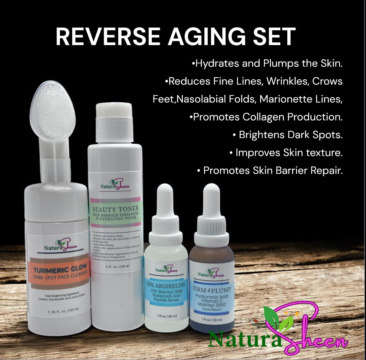 REVERSE AGING SET – Tighten, Firm, Lift & Build Collagen for Skin That Looks Years Younger