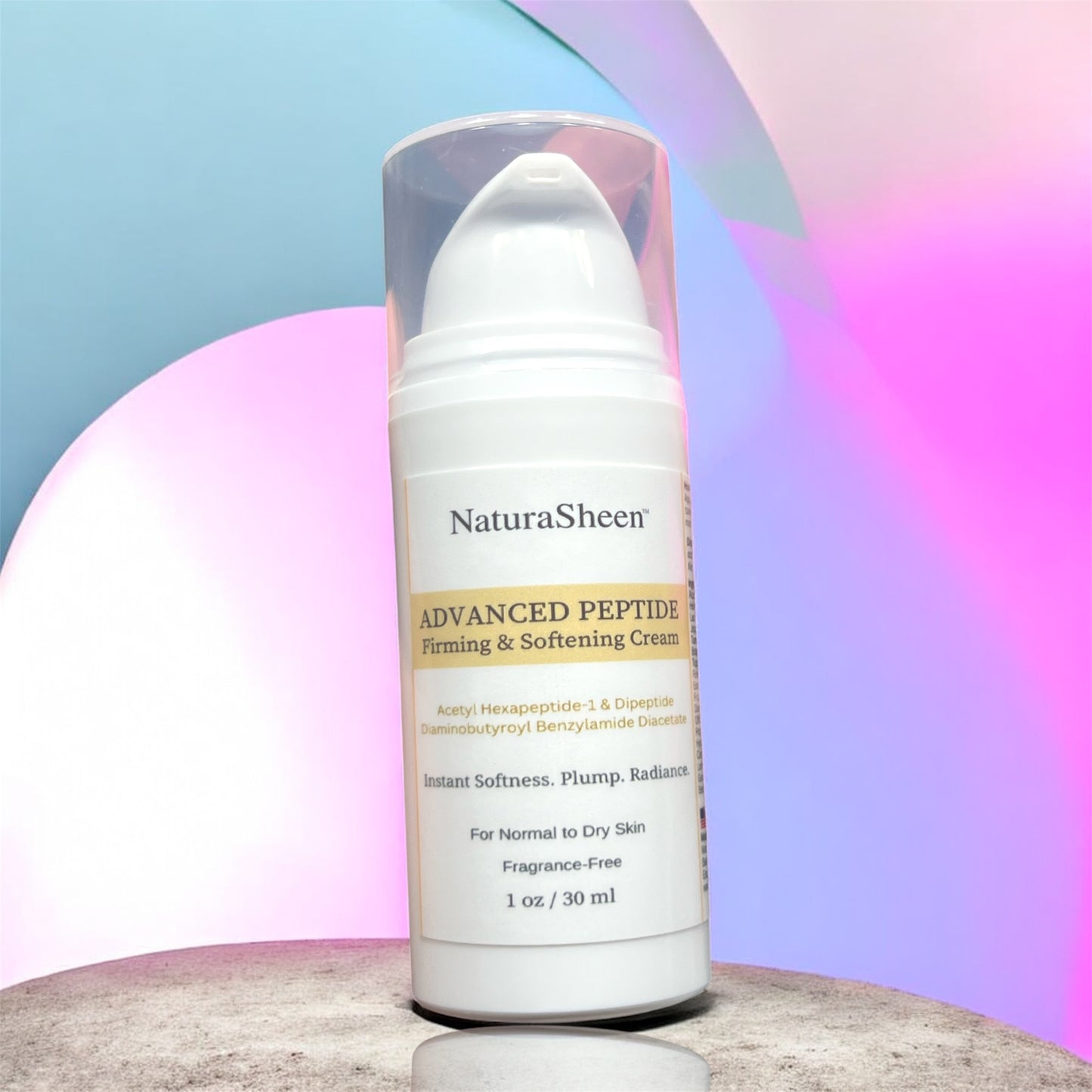 ADVANCED PEPTIDE Firming and Softening Cream 1oz/30ml Acetyl Hexapeptide-1 & Dipeptide Diaminobutyroyl Benzylamide Diacetate