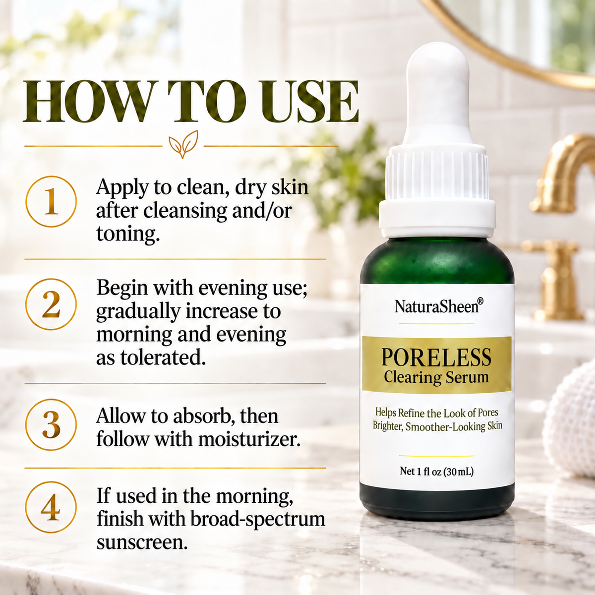 PORELESS Clearing Serum – Kojic Acid + Niacinamide | 1 fl oz Naturasheen