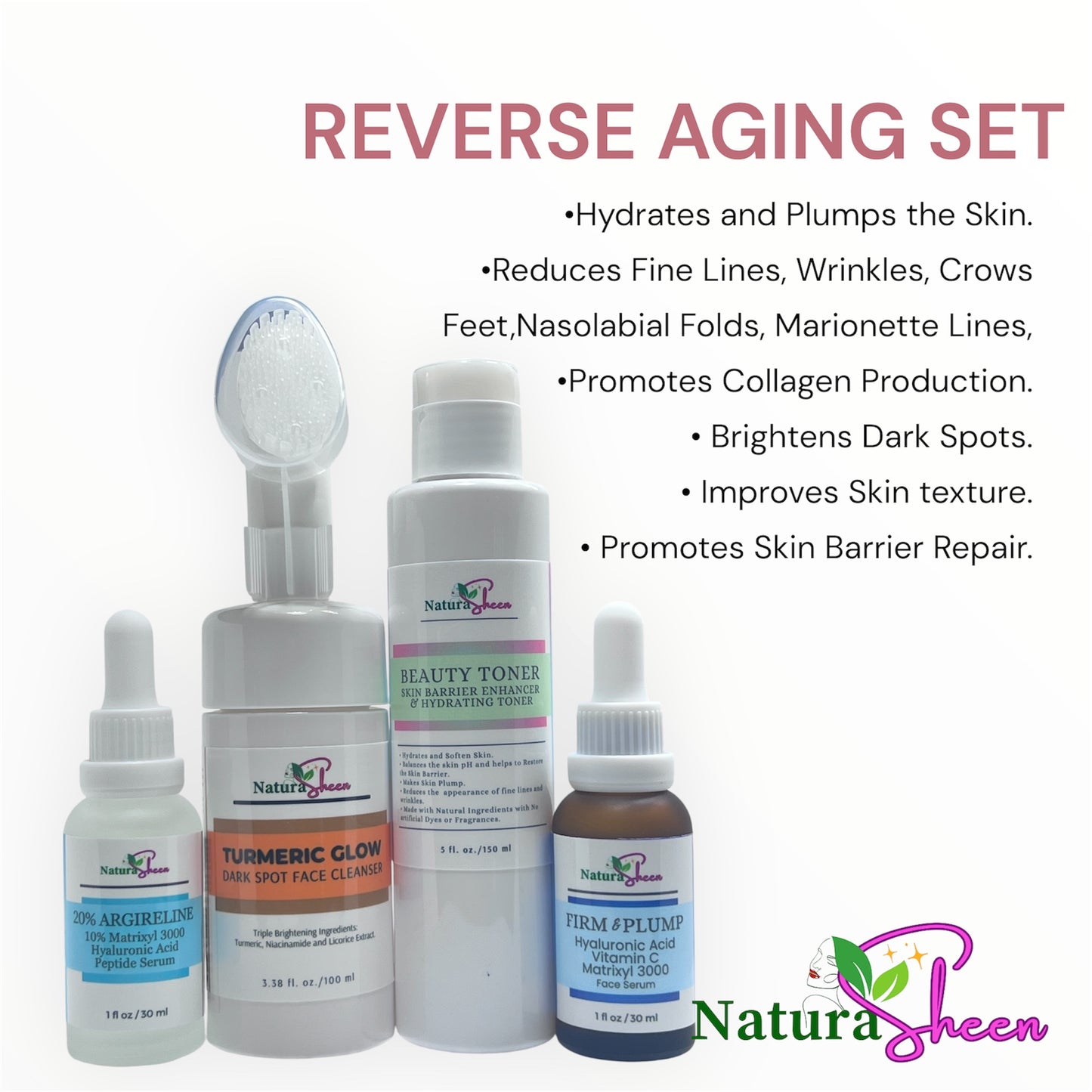 REVERSE AGING SET – Tighten, Firm, Lift & Build Collagen for Skin That Looks Years Younger