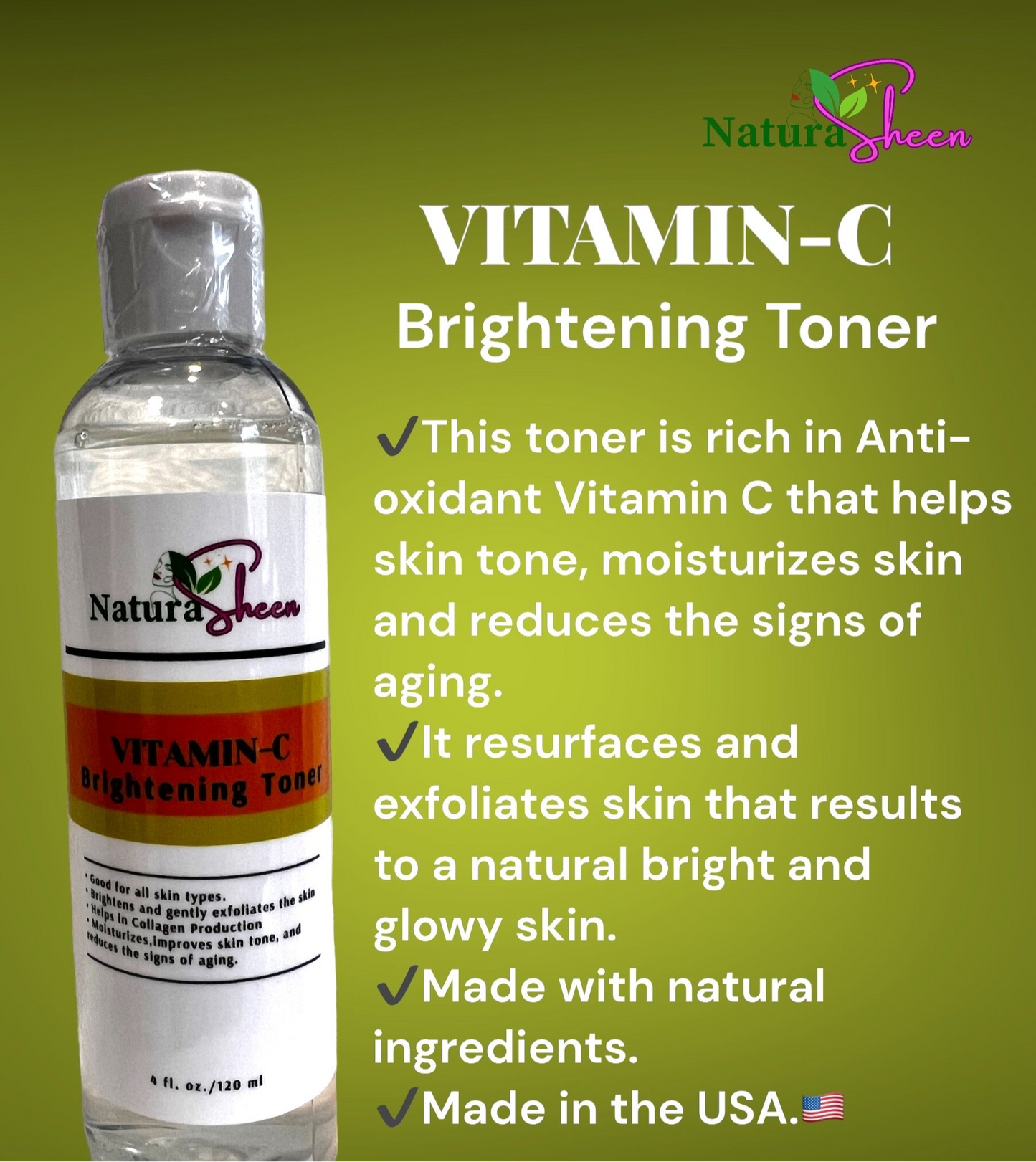 VITAMIN-C Brightening Toner 4oz/120ml