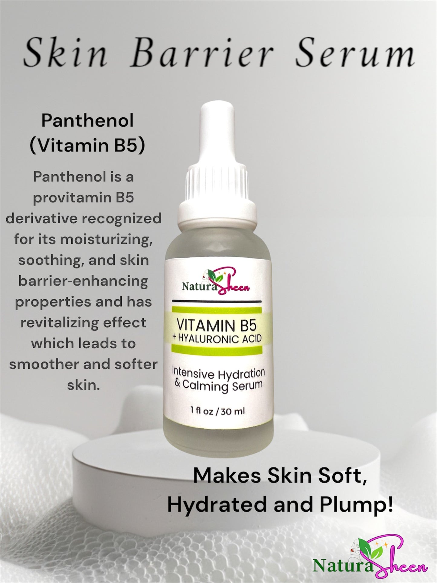 VITAMIN B5 + HYALURONIC ACID SKIN BARRIER REPAIR. INTENSIVE HYDRATION AND CALMING SERUM