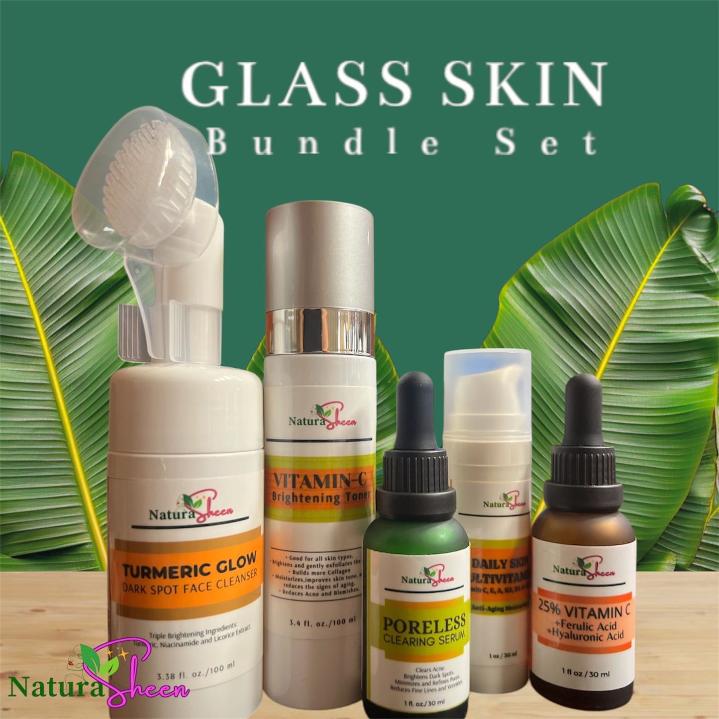 NATURASHEEN Glass Skin Bundle Set - Skincare & Comfort for All Skin Types