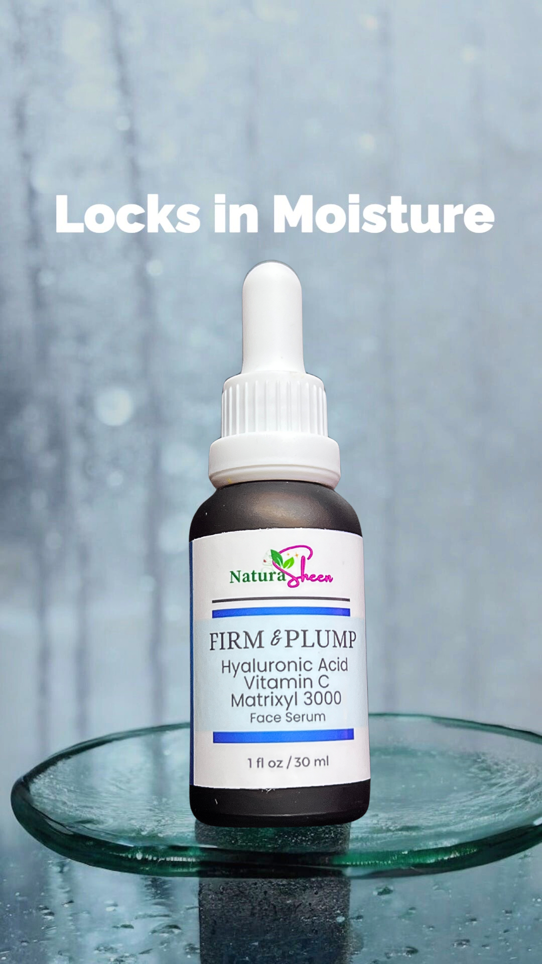 FIRM & PLUMP. HYALURONIC ACID + VITAMIN C + MATRIXYL 3000 TM SERUM. BRIGHTENING, ANTI-AGING,MOISTURIZING, WRINKLE REDUCER.