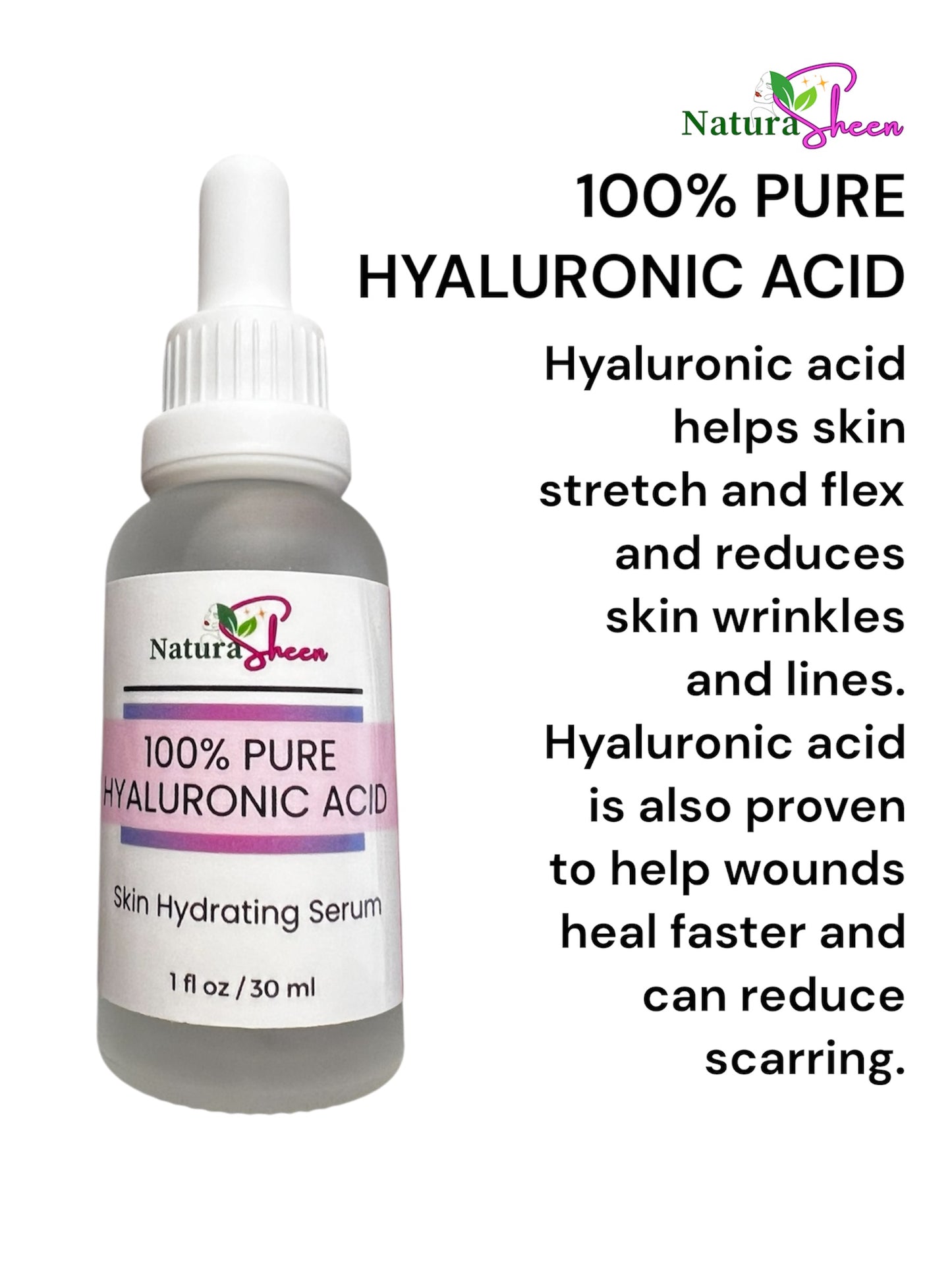 100% PURE HYALURONIC ACID. Skin Hydrating Serum