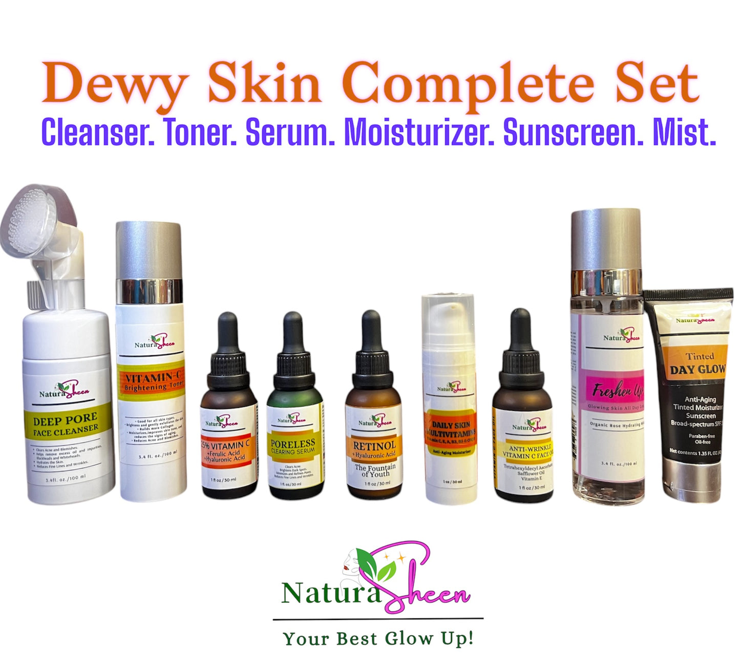 DEWY SKIN COMPLETE SET for Morning and Night Routine