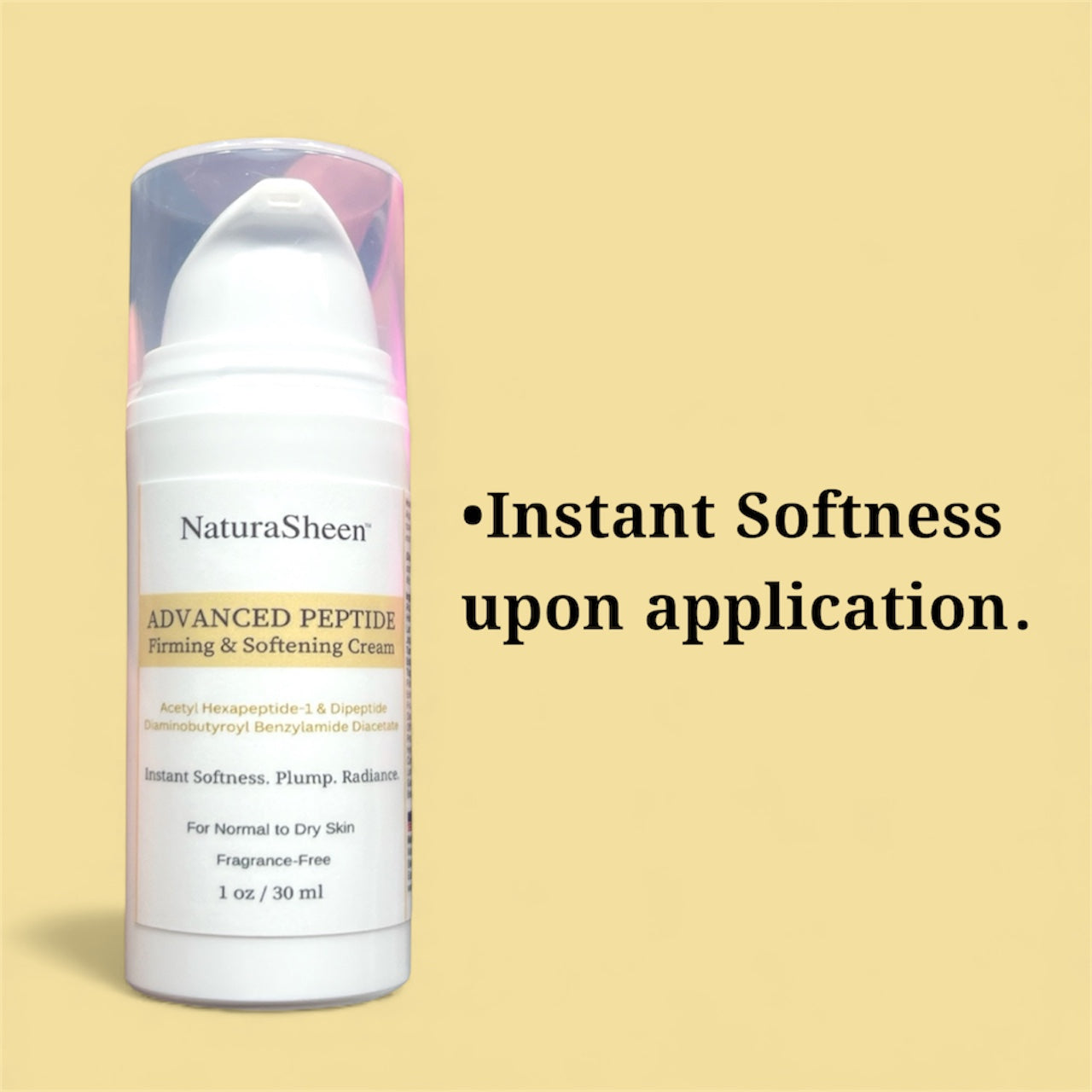 ADVANCED PEPTIDE Firming and Softening Cream 1oz/30ml Acetyl Hexapeptide-1 & Dipeptide Diaminobutyroyl Benzylamide Diacetate